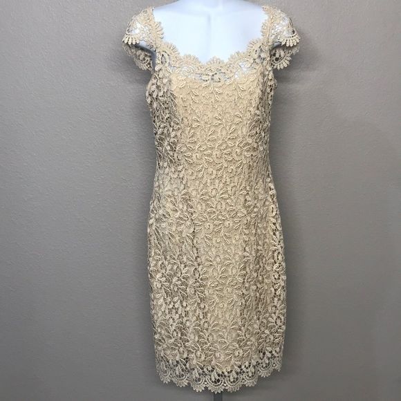 Betsy & Adam Gold Lace Dress - Picture 2 of 7